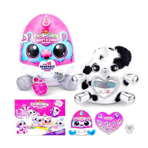 Rainbocorns Adopt-A-Corn Surprise (Dalmatian) by ZURU Plush Toy, Collectible Plush, Baby, Surprise Eggs for Girls & Children