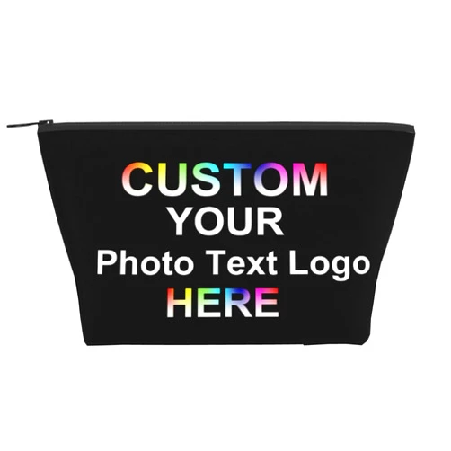 ANNCED Custom Personalized Toiletry Bags Lightweight Cosmetic Bag For Women, Add Your Own Photo Portable Fashion Travel Makeup Bag Zipper Pouch, Customized Home Trip