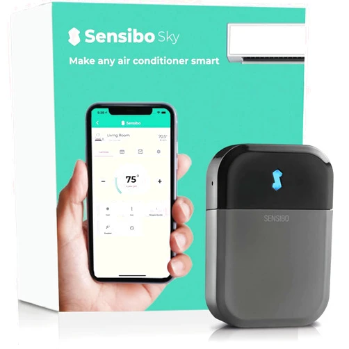 Sensibo Sky, Smart Wireless Air Conditioner Controller. Quick & Easy DIY Installation. Maintains Comfort with Energy Efficient. Automatic Wifi Thermostat Control App. Google, Alexa and Siri Compatible