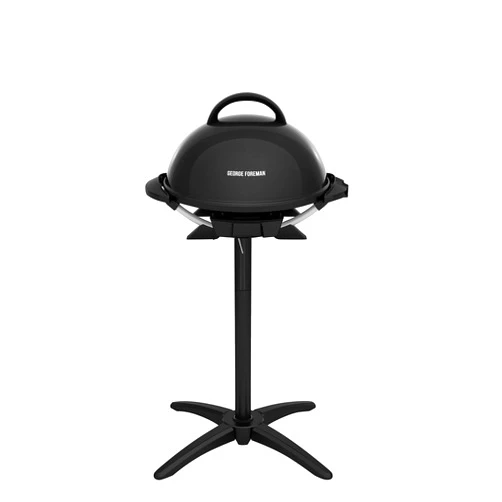 George Foreman Indoor/Outdoor Electric Patio Grill, Apartment Approved, 15-Serving, Removable Stand, Black