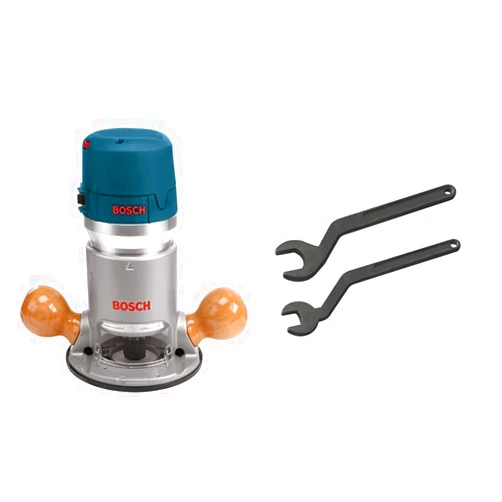 BOSCH 1617EVS 2.25 HP Electronic Fixed-Base Router and BOSCH RA1152 Offset Wrenches
