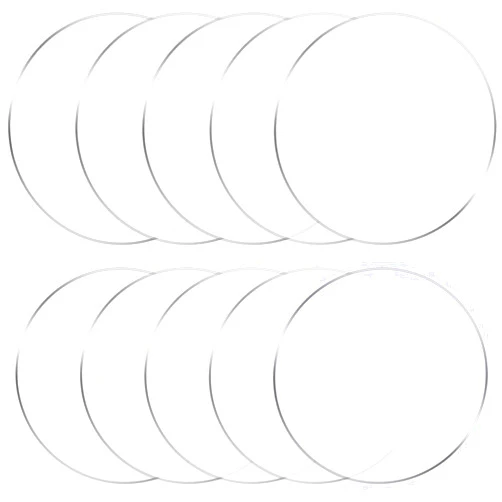 Yalikop 10 Pieces 6 Inch Clear Acrylic Circle Sheet Acrylic Round Disc Acrylic Circle Blank Plastic Disc for Cake Holders Coasters Picture Frame Painting Art Project DIY Crafts Protection for Furniture