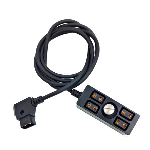 Chikoni D-tap Male to 4 Port Female Splitter Power Cable Hub Connector Suitable for Anton Bauer V-Mount ARRI RED Camera TILTA Steadicam IDX Battery, Straight Cable for D-Tap outputs, 47inch