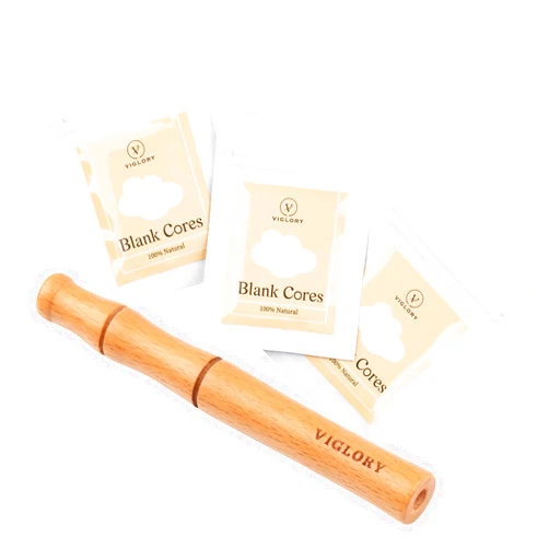 VIGLORY Essential Oil Inhaler, Wooden Personal Diffuser for Essential Oils with 3 Pack Blank Cotton Wicks, Help Build Good Habit