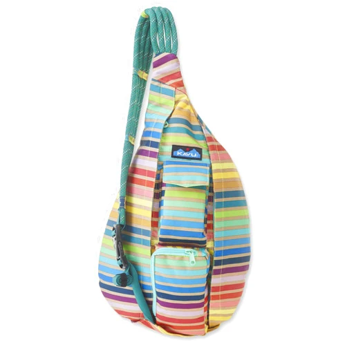 KAVU Original Rope Sling Pack with Adjustable Rope Shoulder Strap, Summer Stripe