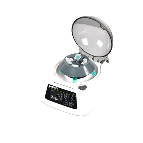 LACHOI Mini Lab Centrifuge Machine 1000-10000RPM Adjustable Time LCD Digital Mini Microcentrifuge Scientific Mini Centrifuge Benchtop with 2 Rotors for 8×0.2/0.5/1.5/2ml Tubes&2×8×0.2ml PCR Strips