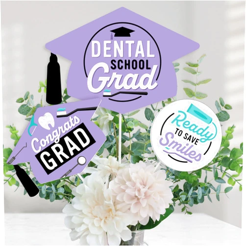Big Dot of Happiness Dental School Grad - Dentistry and Hygienist Graduation Party Centerpiece Sticks - Table Toppers - Set of 15
