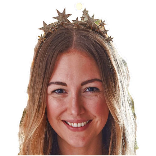 Ginger Ray MRY-172 Christmas Headband, Gold