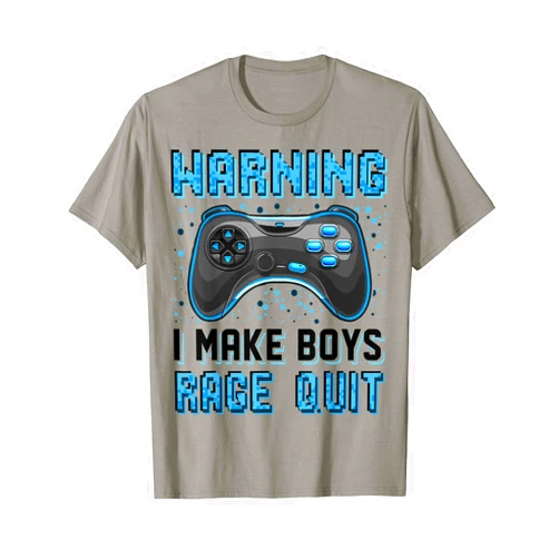 Nneiic Apparel Funny Gaming Video Gamer Warning I Make Boys Rage Quit Funny Video Games Gaming Gamer T-Shirt