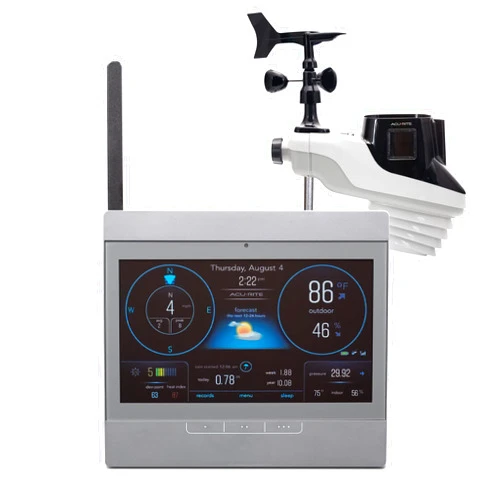 AcuRite Atlas Weather Station with Gray High-Definition Display for Temperature, Humidity, Wind Speed, and Wind Direction with Hyperlocal Forecast, Programmable Alerts, and Built-In Barometer (01125M)