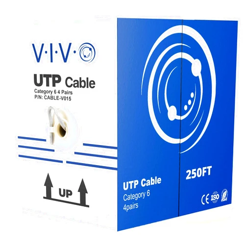VIVO Gray 250ft Bulk Cat6, CCA Ethernet Cable, 23 AWG, UTP Pull Box, Cat-6 Wire, Indoor, Network Installations CABLE-V015