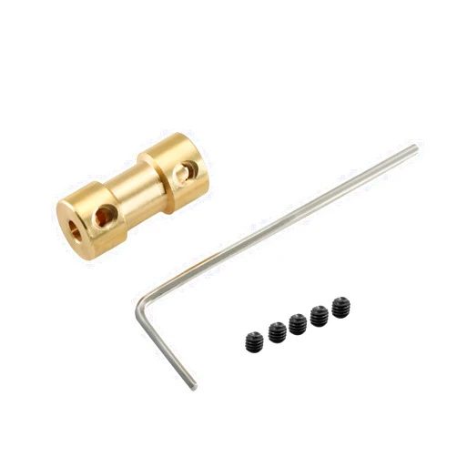 Fielect 3mm x 5mm Brass Connector Copper DIY Motor Flexible Shaft Coupling Joint Connector with Screws for Motor Accessories