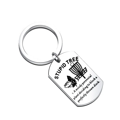 TIIMG Stupid Tree Disc Golf Gift Frolf Player Keychain Frisbee Golf Gifts Golfing Sports Gift