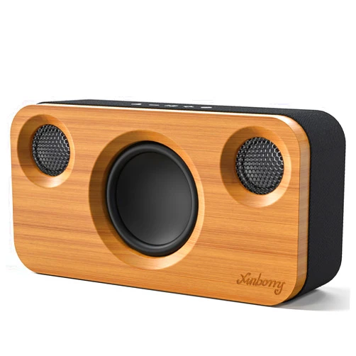Xinborry Bluetooth Speaker with Deep Bass, 40W(Peak) Wireless Portable Speaker with TWS, AUX, TF Card, Stereo Sound Wood Home Audio Sync up to 100 Bluetooth 5.3 Speakers For Home Party, Outdoor Camping