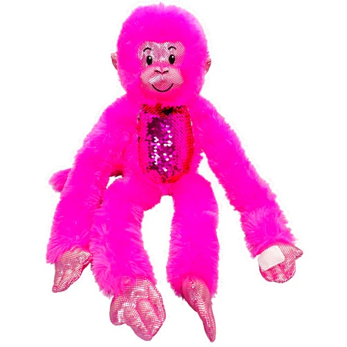 OCINAPALS Hot Pink Funkee Monkey with Velcro Hands and Sequin Belly, 21