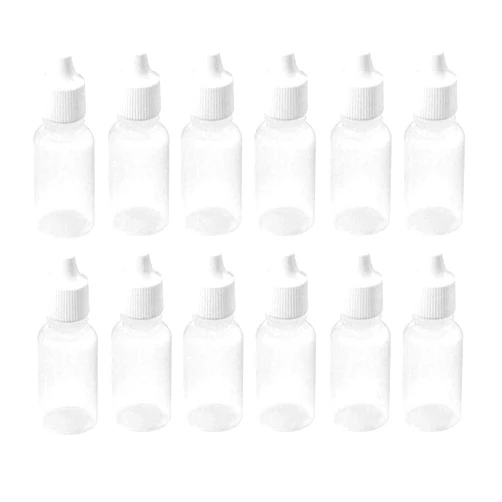 Ericotry 12 PCS 30ml 1oz Empty Refillable Ldpe Plastic Squeezable Eye Dropper Bottles Portable Eye Liquid Dropper Container with Screw Caps and Plugs Essential Oil Container