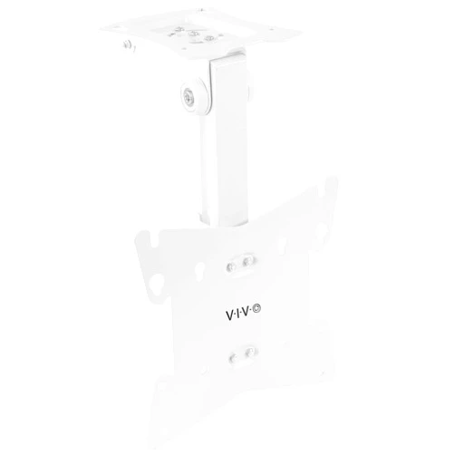 VIVO Manual Flip Down Folding Pitched Roof Ceiling Mount for 17 to 37 inch Flat TV or Monitor, Height Adjustable Tilt Swivel TV Bracket, White, MOUNT-M-FD37W