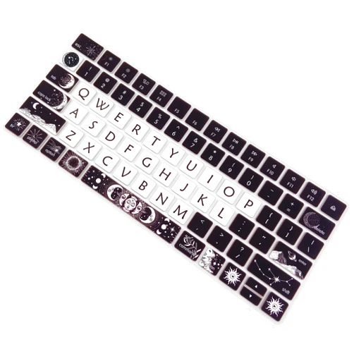 DSINFOYO Cute Keyboard Cover Skin for Apple iMac Magic Keyboard 2nd Gen (Model: A1644) Without Numeric Keypad, Silicone Protective Skin, Sun and Moon