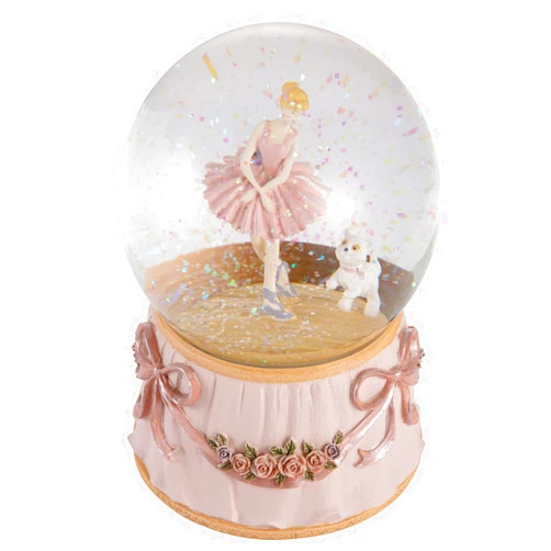 Dreamwizor Ballerina Snow Globe for Girl's Birthday, Rotating and Mechanical Real Glass Snowglobe Gift for Adult Women, Wife, Daughter and Granddaughter, with Music Greensleeves, Gift Box Packed