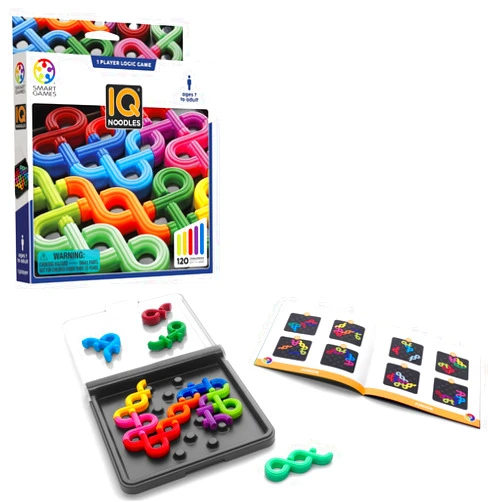 SmartGames IQ Noodles - A Travel Friendly Logic Puzzle for Ages 7 - Adult with 120 Challenges and 2 Play Modes!
