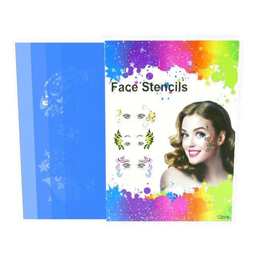 EGOBUY Facial painting template template, 12 reusable facial paint templates, simple facial and body painting makeup template set, DIY facial painting art template, suitable for Halloween Christmas parties