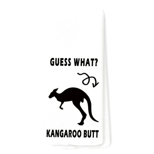 QZQE Funny Kangaroo Kitchen Towels, Kangaroo Gifts Dish Tea Towels for Kitchen, Animal Lover Gifts Decorative Hand Towel, Gift for Wildlife Lovers, 16x24 Inch