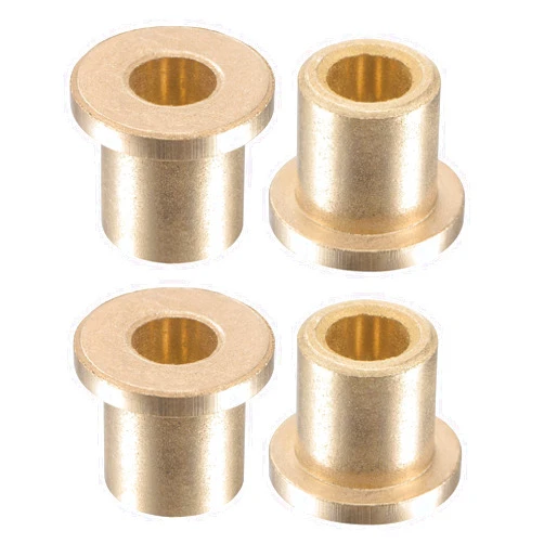 uxcell Flange Sleeve Bearings 6mm Bore 10mm OD 12mm Length 14mm Flange Dia 2mm Flange Thickness Sintered Bronze Self-Lubricating Bushing 4pcs