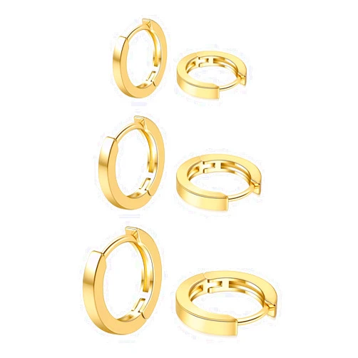 micuco 3 Pairs Small Hoop Earrings for Women, Tiny Helix Hoop Earring for Men, Cartilage Hoop Earring Set, Hypoallergenic Earrings