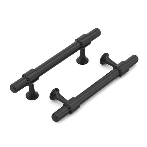 Haliwu 10 Pack Black Cabinet Pulls, 3 Inch Hole Center Drawer Pulls, Matte Black Cabinet Handles, Zinc & Aluminum Alloy Brushed Finish for Bathroom and Kitchen Hardware Pulls