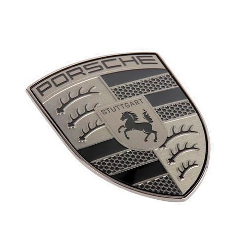 Porsche Turbonite Black and Grey Hood Emblem