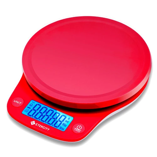 Etekcity 0.1g Food Kitchen Scale, Digital Ounces and Grams for Cooking, Baking, Meal Prep, Dieting, and Weight Loss, 11lb/5kg, Red