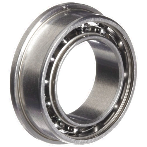 Dynaroll Precision Miniature Ball Bearing, ABEC-5, Open, Flanged, Stainless Steel