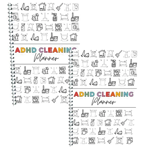 Chasefun 2 Pack Cleaning Planner, Cleaning Schedule and Checklist Organizer, Daily Weekly Monthly Household Cleaning Planner, Chore Chart Notebook for Home, Family Cleaning Tasks, DIY Home Improvement, Editable Template