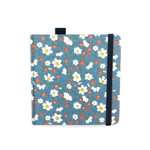 Qianshan Watercolor Sketchbook,5x5 Inch Portable Square Cloth Cover Notebook, 20 Sheets Watercolor Textured Drawing Papers, 300 GSM (140lb) Art Paper Sketchbook.Blue White Flowers
