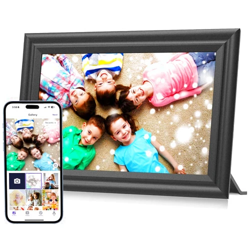 Generic Digital Picture Frame WiFi 10.1 inch HD 1280x800 Touch Screen IPS Display 16GB Storage Automatic Rotation with iOS and Android Free App, Black