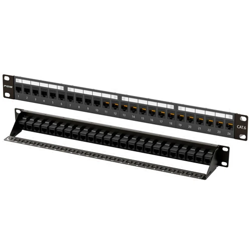 FGB 1U 24 Port Patch Panel and Cat6 RJ45 Keystone Coupler, 19
