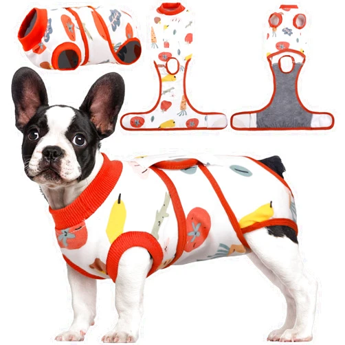 Kuoser Recovery Suit for Dogs Cats After Surgery, Professional Pet Recovery Shirt Dog Abdominal Wounds Bandages, Substitute E-Collar & Cone,Prevent Licking Dog Onesies Pet Surgery Recovery Suit