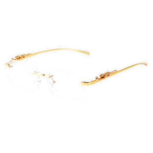 JUDOO Retro Rimless Rectangle Sunglasses for Men Women Trendy Frameless Tinted Lens Eyewear