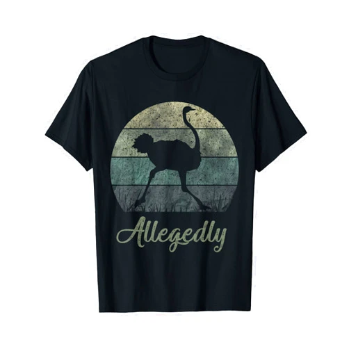 Allegedly Ostrich T-Shirt Veterinarian Zoo Worker Vintage Allegedly Ostrich T-Shirt OSTRICHES Flightless Bird T-Shirt