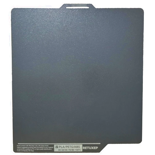 RETUXEP Double Sided PLU Build Plate PLA Cold Printing Bambulab Textured Spring Steel Sheet for Bambu Lab X1C/X1/X1E/P1P/P1S/A1, 257x257mm Flexible Removable Firm Adhesion Bambu Build Plate