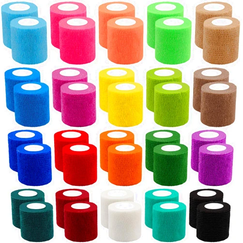 BQTQ 40 Rolls Self Adhesive Bandages Wrap 2 Inch Self Adherent Wrap Tape Self Stick Bandage Wraps for Wrist Ankle Swelling Sprains(20 Colors)