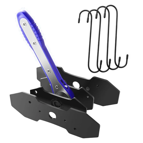 AFEISOL Ratchet Brake Caliper Press Tool, Caliper Piston Spreader with 2PCS Large Steel Plates, for Single Dual Quad Sextuplet Piston Disc Brake Caliper, 360 Degree Swing Ratchet and 4PCS Hanger Hooks (Purple