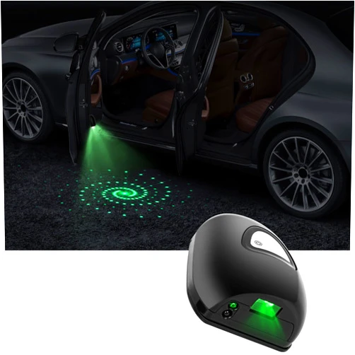 FUNGORGT 1 Pcs Car Door LED Projector -12 HD Patterns Switchable, Rechargeable Wireless Car Door Lights Welcome Light Fit for All Cars/Motorcycle