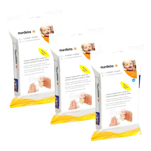Medela Quick Clean Breast Pump and Accessory Wipes, 72 Wipes in a Resealable Pack, Convenient Portable Cleaning, Hygienic Wipes Safe for Cleaning High Chairs, Tables, Cribs and Countertops