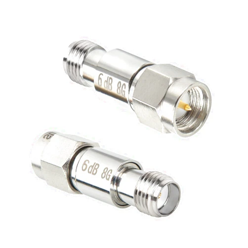 XRDS -RF SMA Male to SMA Female Coaxial RF Attenuator, DC to 8 GHz, 50Ohm, 2W, 6dB Constant Attenuator（2PCS）