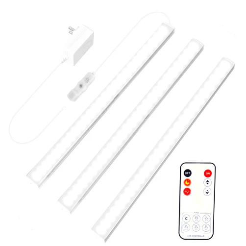 Maylit Under Cabinet Lights Plug in, 3 Pcs 12 Inch Ultra Thin Under Cabinet Lighting, Super Bright Daylight White Under Counter Lights for Kitchen, Dimmable Light for Cabinet, Counter, Workbench, Desk