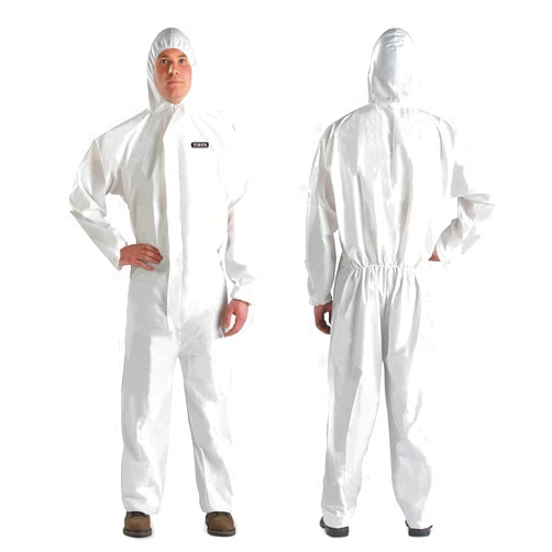 YIBER Hazmat Suit Disposable Coverall | Heavy Duty Full Body Paint Coverall & Suit in 7 Sizes - Large, White, 1