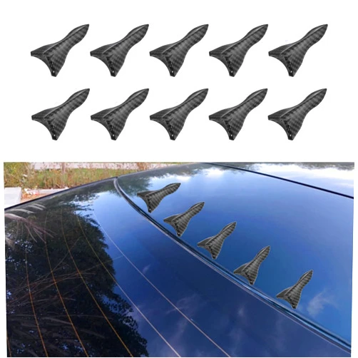 HAOBO 10 PCS Diffuser Shark Fin Kit, Spoilers for Cars, Car Exterior Accessories Shark Fin Kit Compatible with Spoiler Roof Wing Air Vortex Generator