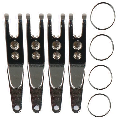 Urjumpea 4pcs Suspension Pocket Clip, Multi Purpose Durable Stainless Steel Clip Hanger, EDC Pocket Clip for Outdoor Use