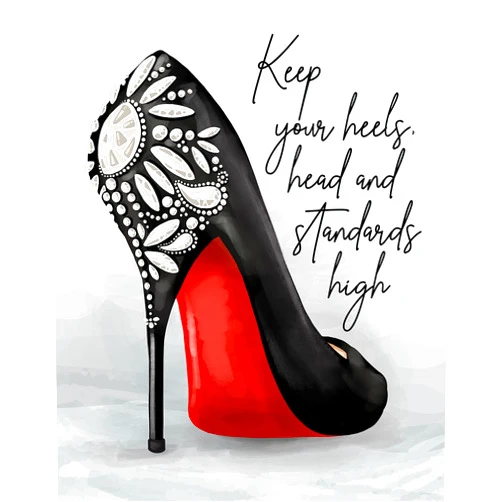 Govivo Motivational Quotes Wall Art, Fashion Decor Gift, Coco Chanel Positive Quotes for Women, Fashionista Glam High Heel Bathroom Bedroom Decor